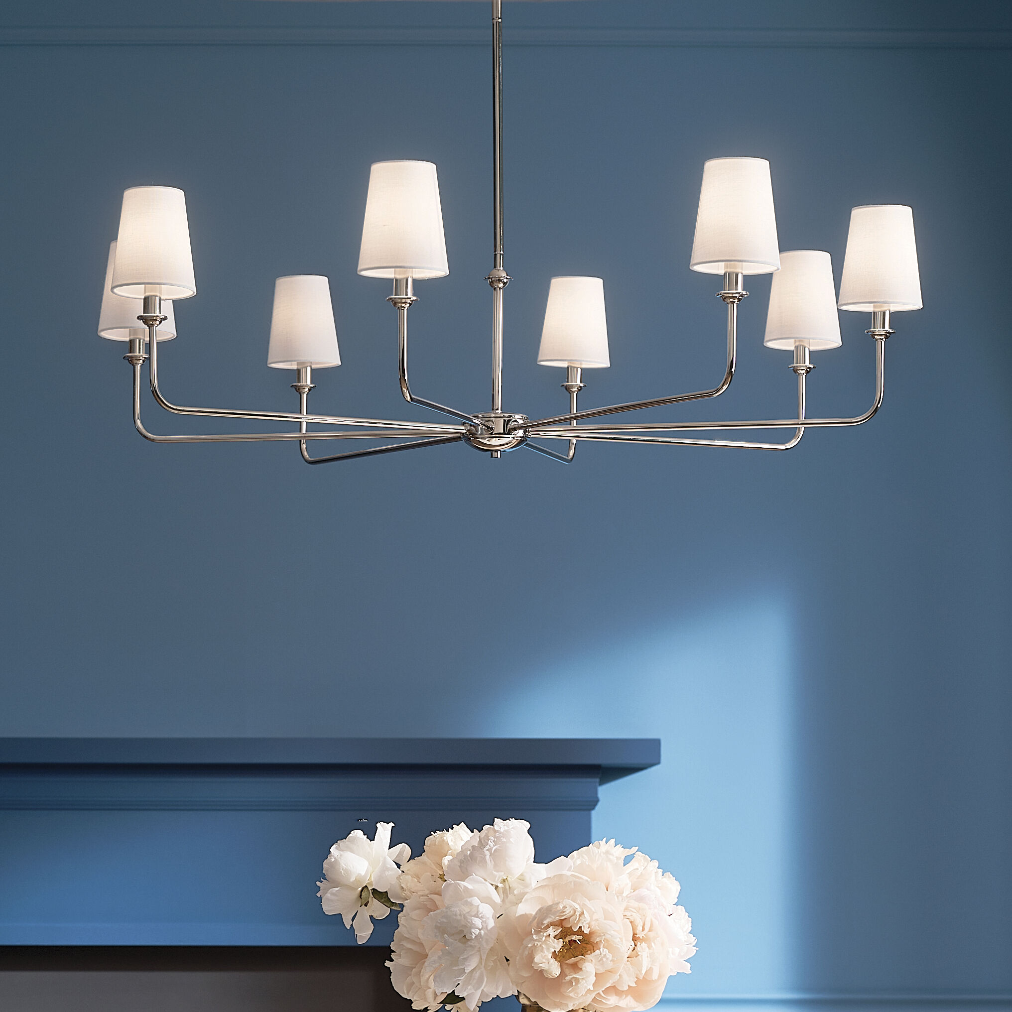 Pallas 8 Light 42.75 inch Polished Nickel Chandelier Ceiling Light