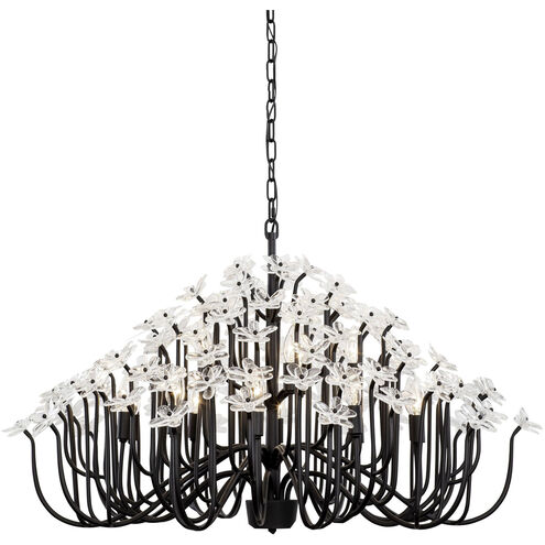 Wildflower 15 Light 40 inch Matte Black Chandelier Ceiling Light, Smithsonian Collaboration