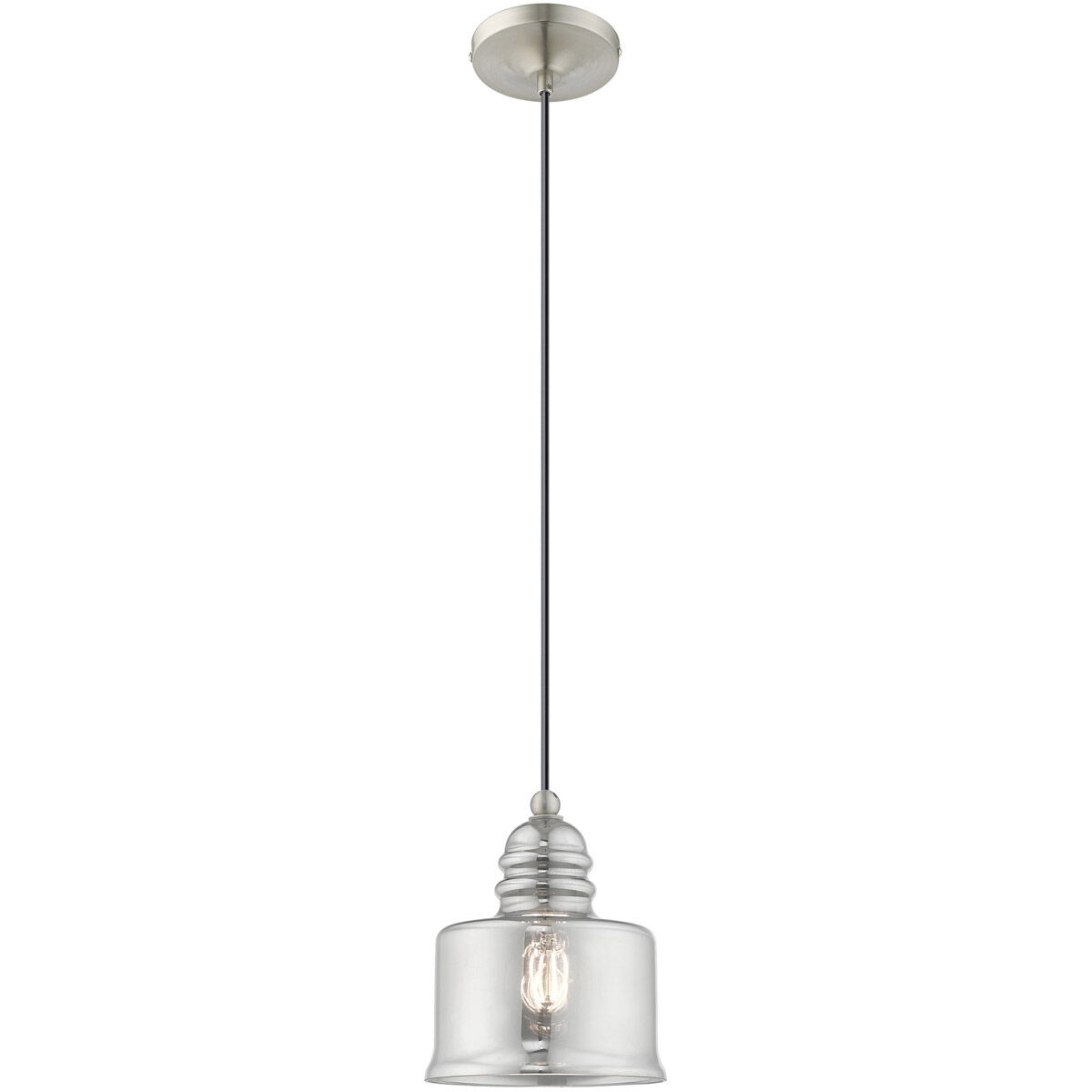 Art Glass 1 Light 7 inch Brushed Nickel Mini Pendant Ceiling Light