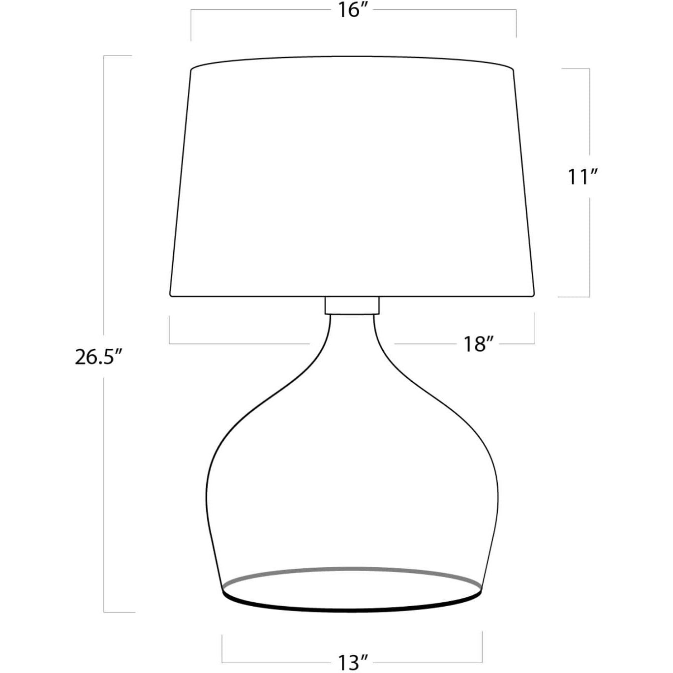 Demi John 26.5 inch 150.00 watt Clear Table Lamp Portable Light, Large