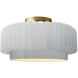 Radiance Collection - Pleated Tier LED 12 inch Gloss White Semi-Flush Ceiling Light, Form+Finish+Function