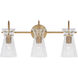 Mila 3 Light 24 inch Aged Brass Vanity Light Wall Light