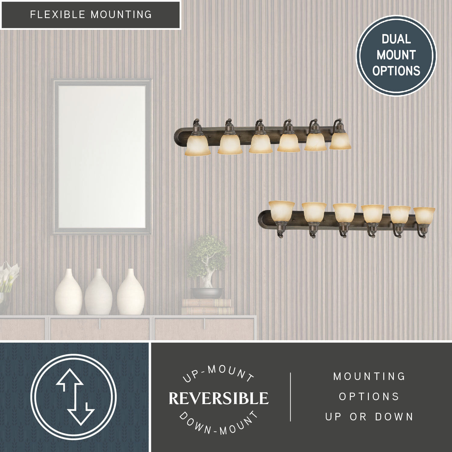 LaSalle LED 48 inch Parisian Bronze Bathroom Light Wall Light