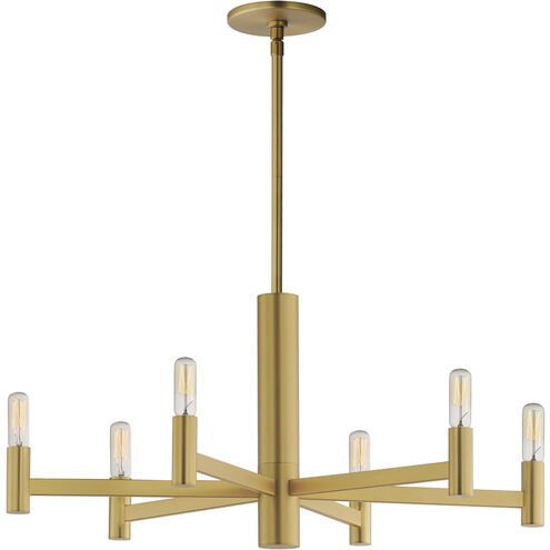 Emana 6 Light 25.5 inch Natural Aged Brass Chandelier Ceiling Light