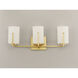 Dart 3 Light 21.25 inch Satin Brass Vanity Light Wall Light