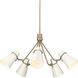 Reeva 27.38 inch 100.00 watt Modern Brass Chandelier Ceiling Light in Glossy Ecru