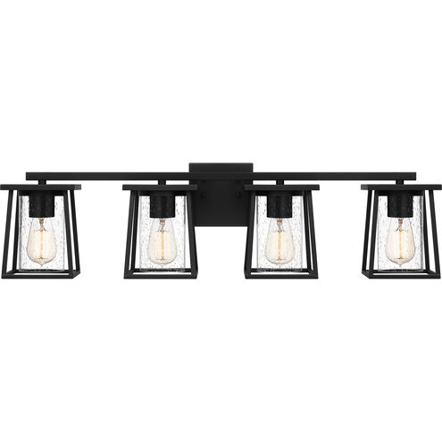 Lodge 4 Light 33 inch Matte Black Bath Light Wall Light, Extra Large
