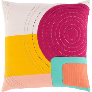 Ellie 20 X 20 inch Peach/White/Saffron/Bright Orange/Emerald Pillow Kit, Square