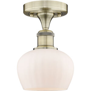 Fenton 1 Light 6.5 inch Antique Brass Semi-Flush Mount Ceiling Light