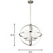 Alturas 3 Light 19 inch Brushed Nickel Chandelier Ceiling Light