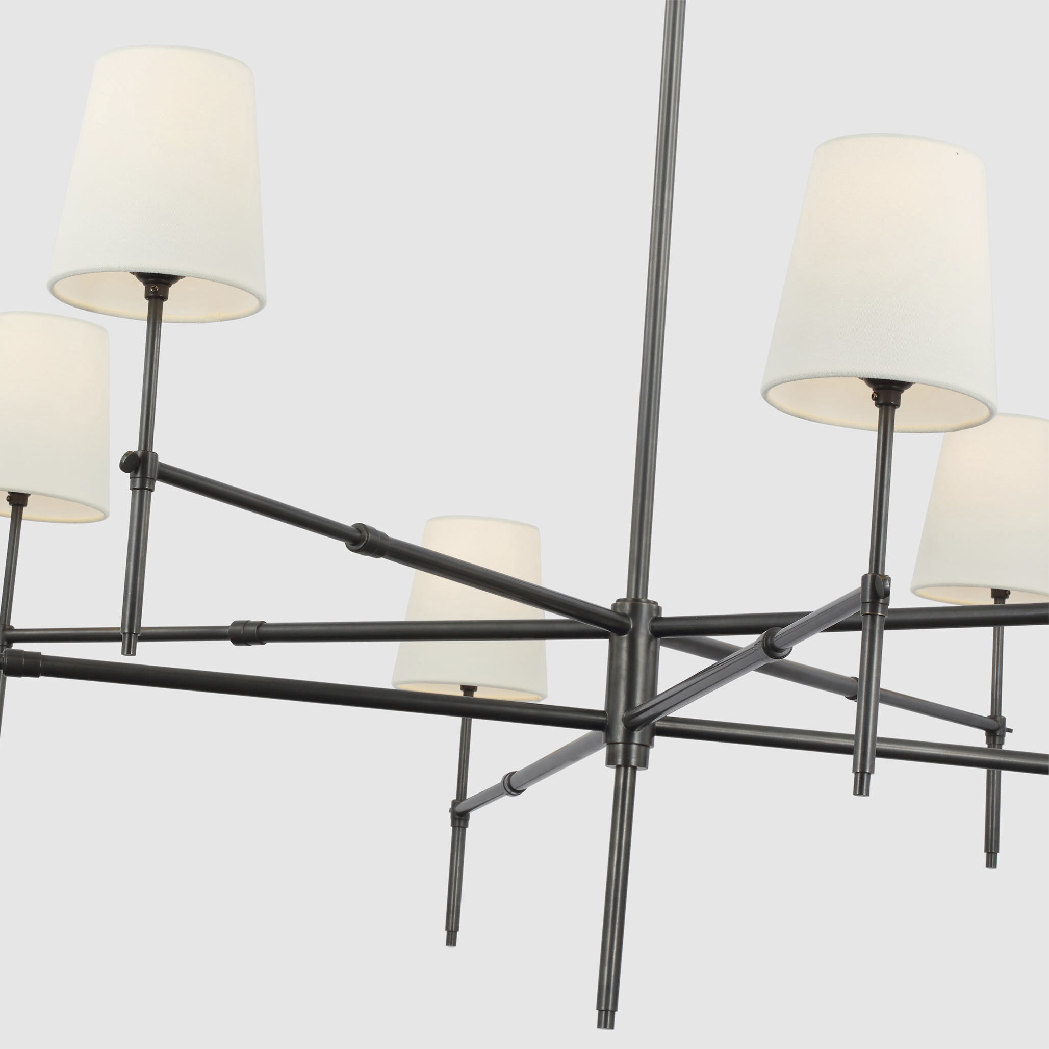 Thomas O'Brien Bryant LED 60 inch Bronze Two Tier Chandelier Ceiling Light, Grande