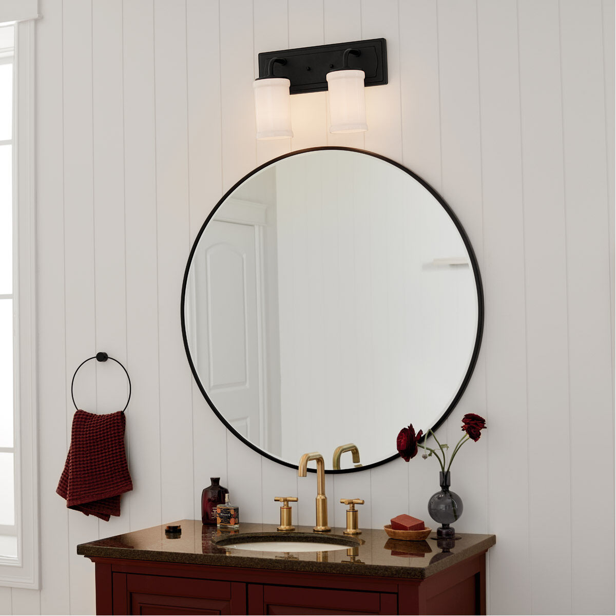 Homestead Vetivene 2 Light 15 inch Textured Black Vanity Light Wall Light, Vetivene