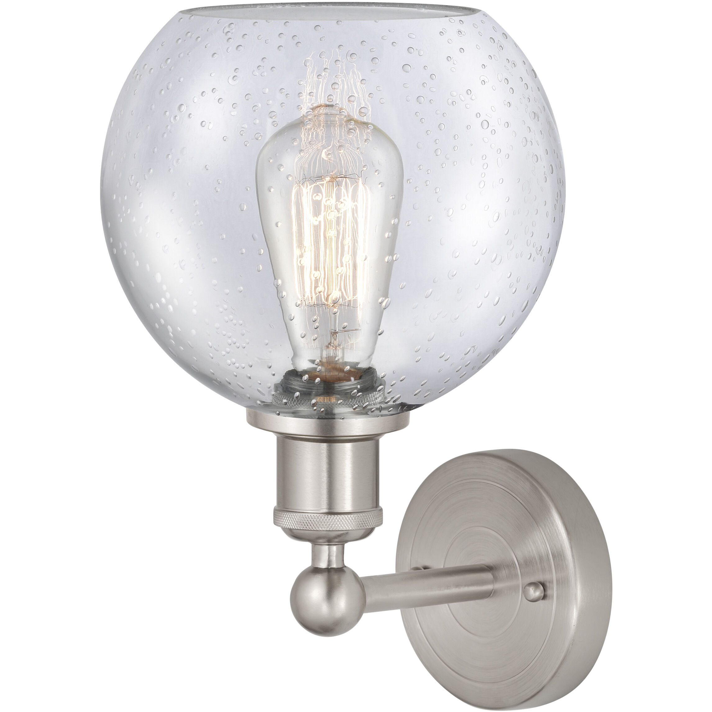 Athens Sconce Wall Light in Satin Nickel, Seedy