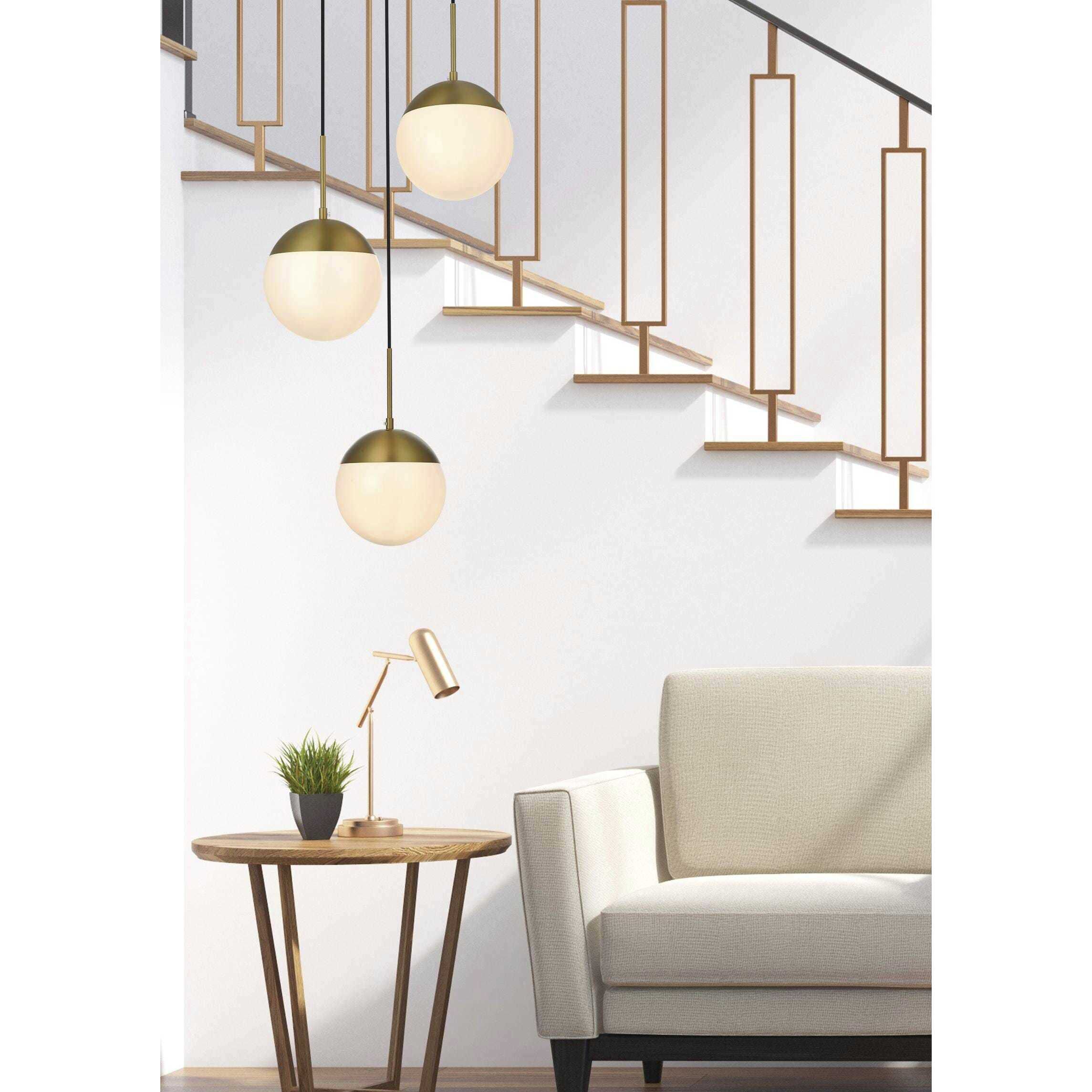 Eclipse 3 Light 18 inch Satin Gold Pendant Ceiling Light