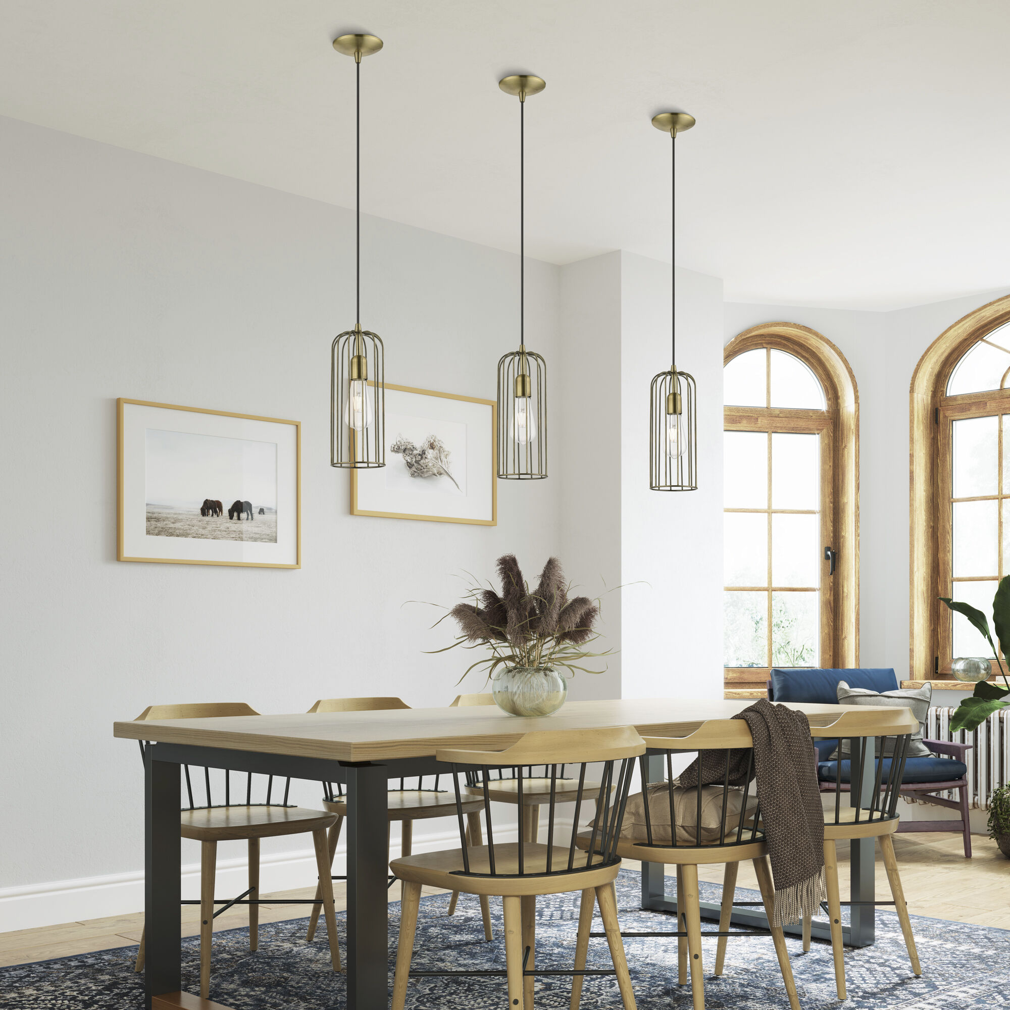 Glenbrook 1 Light 5 inch Antique Brass Pendant Ceiling Light