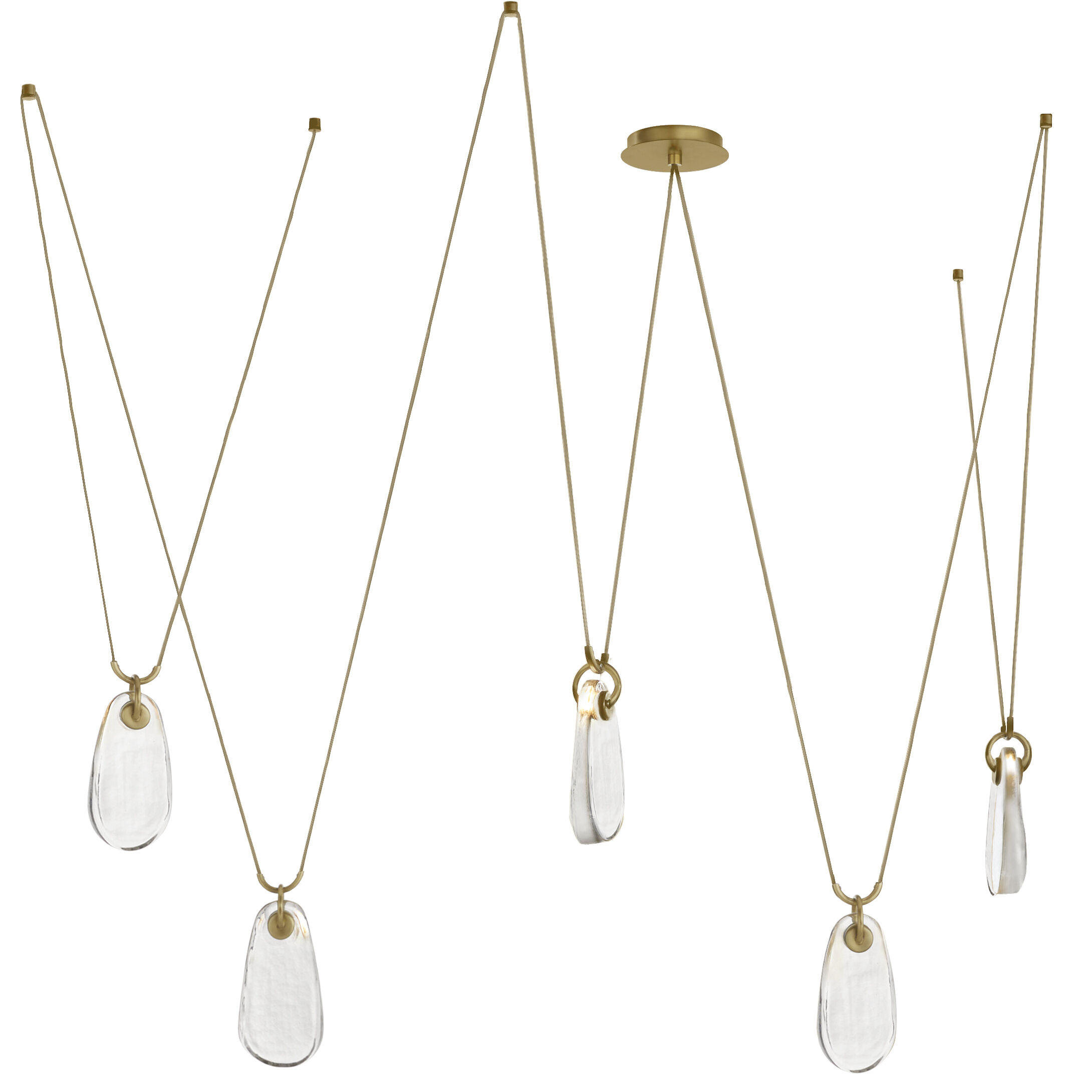 Melt 5 Light 82 inch Antique Brass Chandelier Ceiling Light