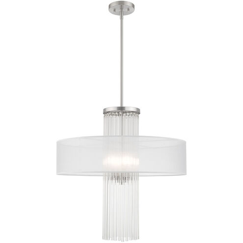 Alexis 4 Light 24 inch Brushed Nickel Pendant Chandelier Ceiling Light