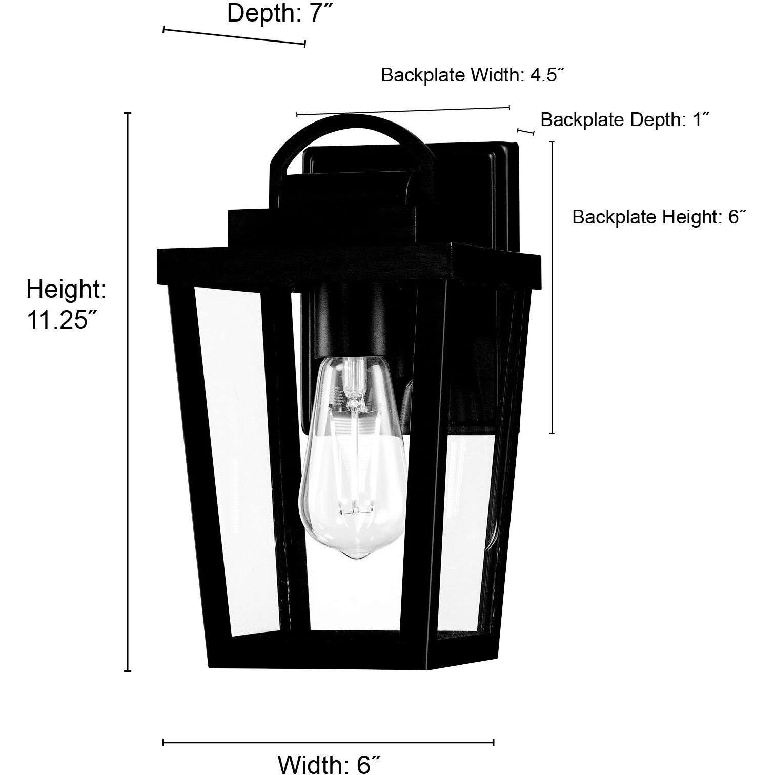 Brenwick 1 Light 11.25 inch Powder Coated Black Outdoor Wall Sconce