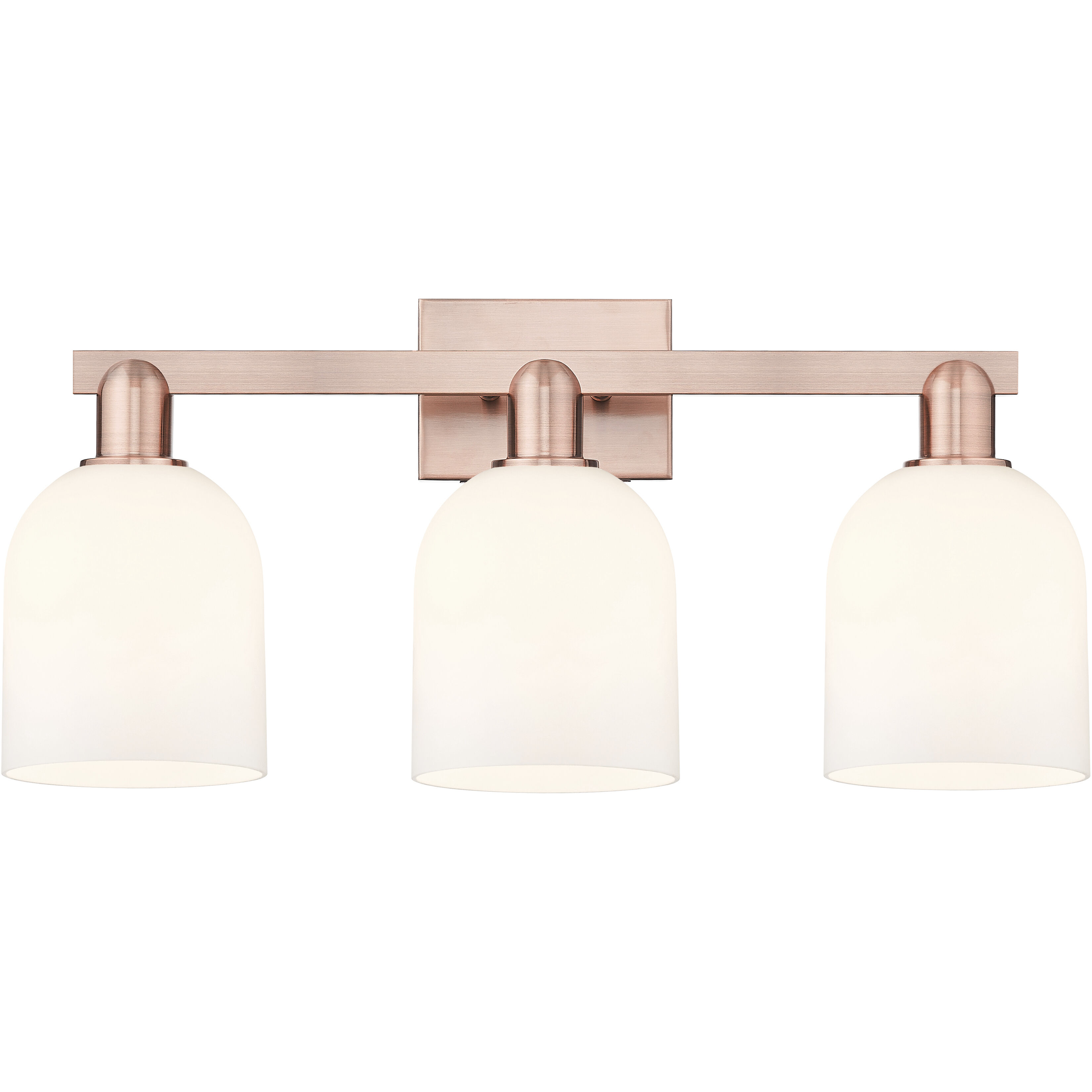 Arcadia Bella 3 Light 24.5 inch Antique Copper Bath Vanity Light Wall Light in White