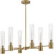Shea 6 Light 34 inch Lacquered Brass Chandelier Ceiling Light