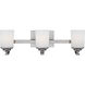 Kemal 3 Light 24 inch Brushed Nickel Wall Bath Fixture Wall Light