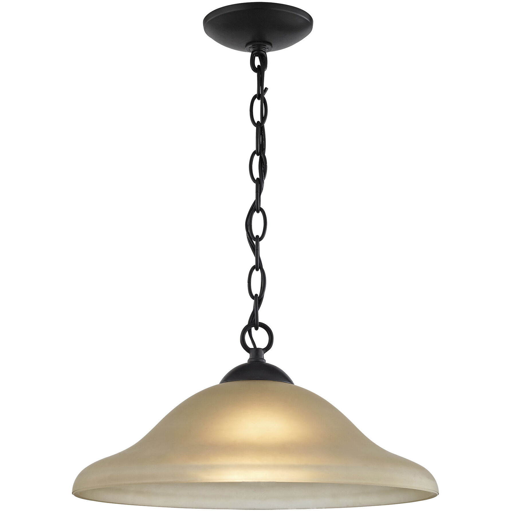 Conway 1 Light 15 inch Oil Rubbed Bronze Pendant Ceiling Light in Light Amber Glass