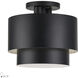 Zolana 2 Light 12 inch Black Semi Flush Mount Ceiling Light, Medium