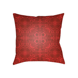 Laser Cut 18 X 18 inch Red and Red Outdoor Throw Pillow