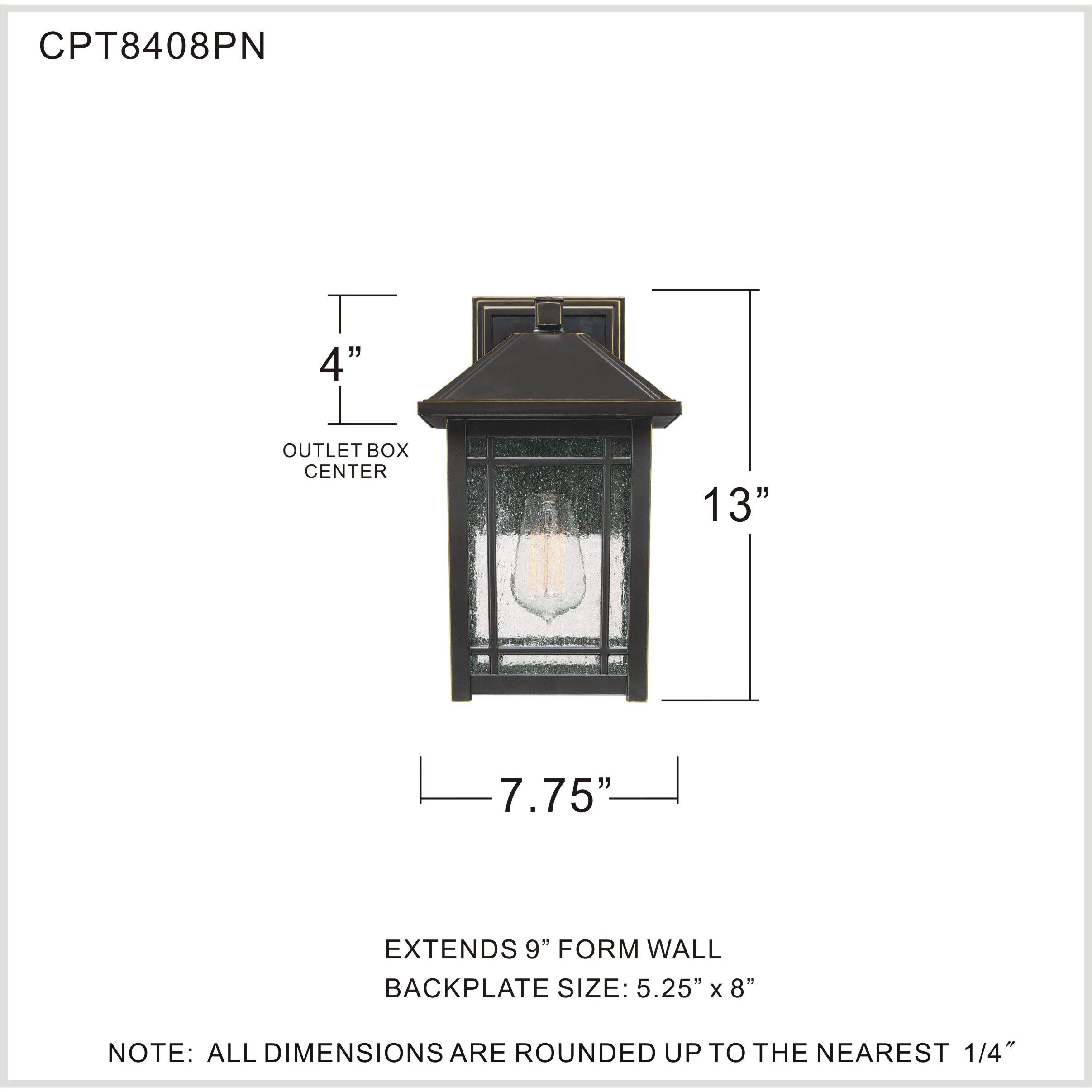 Cedar Point 1 Light 13 inch Palladian Bronze Outdoor Wall Lantern