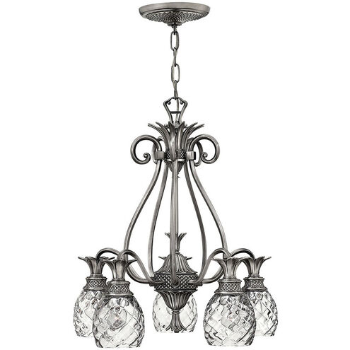 Plantation 5 Light 22.25 inch Polished Antique Nickel Indoor Chandelier Ceiling Light