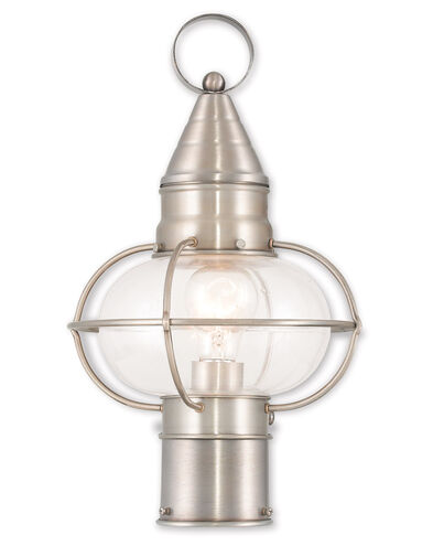 Newburyport 1 Light 15 inch Brushed Nickel Outdoor Post Top Lantern