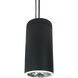 Cobalt 1 Light Diffused Clear / White / Black Pendant Mount Cylinder Ceiling Light in 3000K, 1000, Reflector