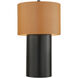 Secret Agent 28 inch 100 watt Black and Camel Leather Table Lamp Portable Light