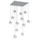 Cabochon LED Classic Silver Pendant Chandelier Ceiling Light in Clear, 2700K LED