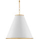 Pierrepont 1 Light 22 inch Painted Gesso White/Contemporary Gold Leaf Pendant Ceiling Light, Large