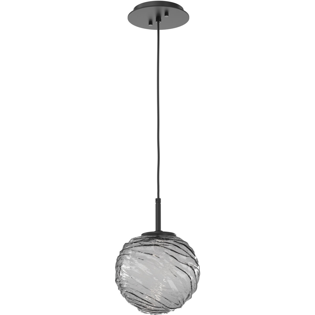 Gaia LED 20 inch Matte Black Pendant Ceiling Light in 3000K LED, Smoke, Medium