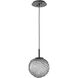 Gaia LED 20 inch Matte Black Pendant Ceiling Light in 3000K LED, Smoke, Medium