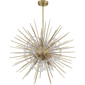 Flare 8 Light 24 inch Aged Brass with Acrylic Chandelier Ceiling Light