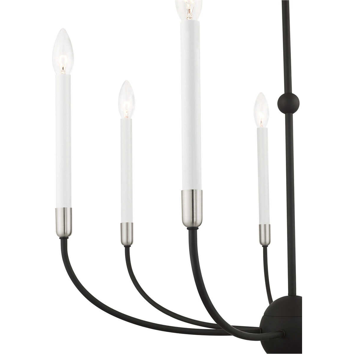 Clairmont 7 Light 28 inch Black with Brushed Nickel Accents Chandelier Ceiling Light