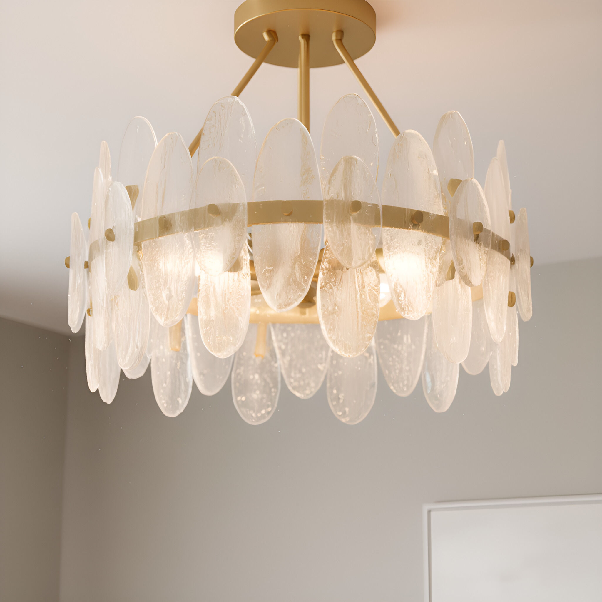 Abigail 4 Light 18 inch Brushed Gold Semi-Flush Mount Ceiling Light