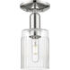 Arcadia Hadley 1 Light 4.88 inch Polished Nickel Semi-Flush Mount Ceiling Light in Clear