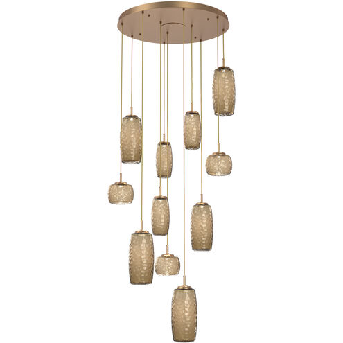 Vessel LED Novel Brass Multi-Pendant Ceiling Light in 3000K LED, Bronze