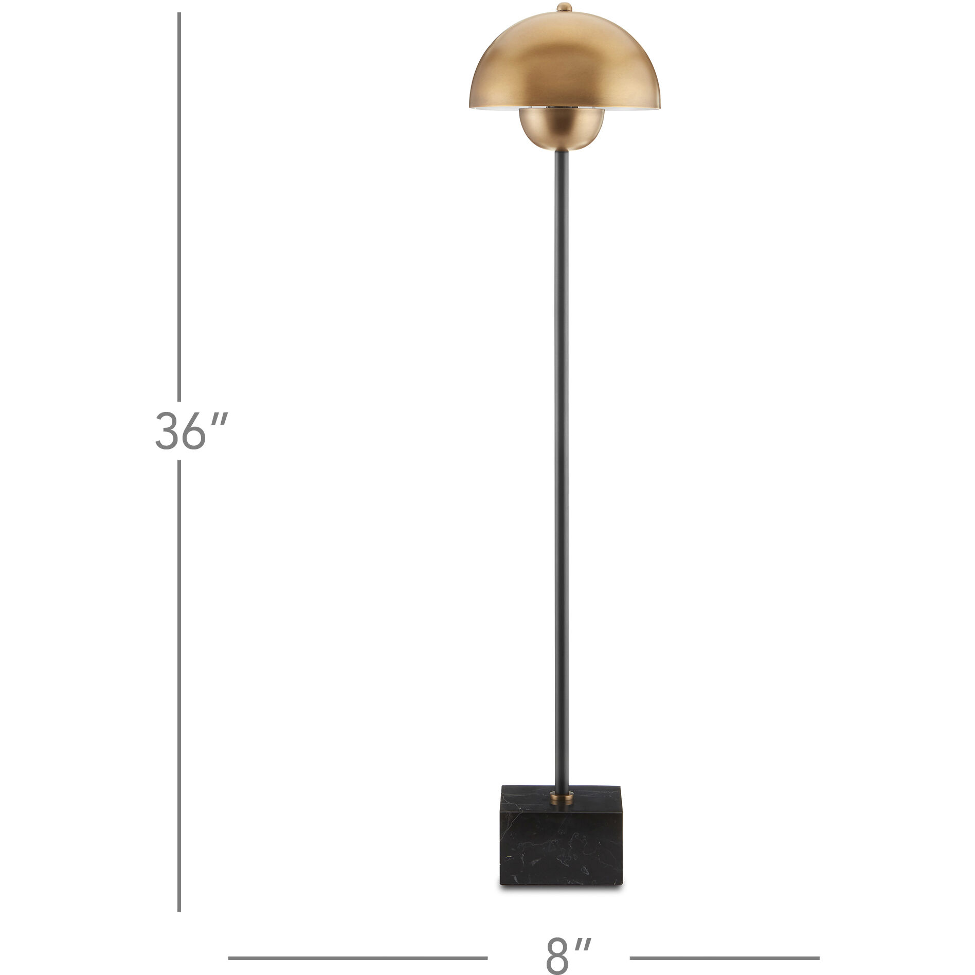 La Rue 36 inch 7 watt Brushed Brass/Black Table Lamp Portable Light