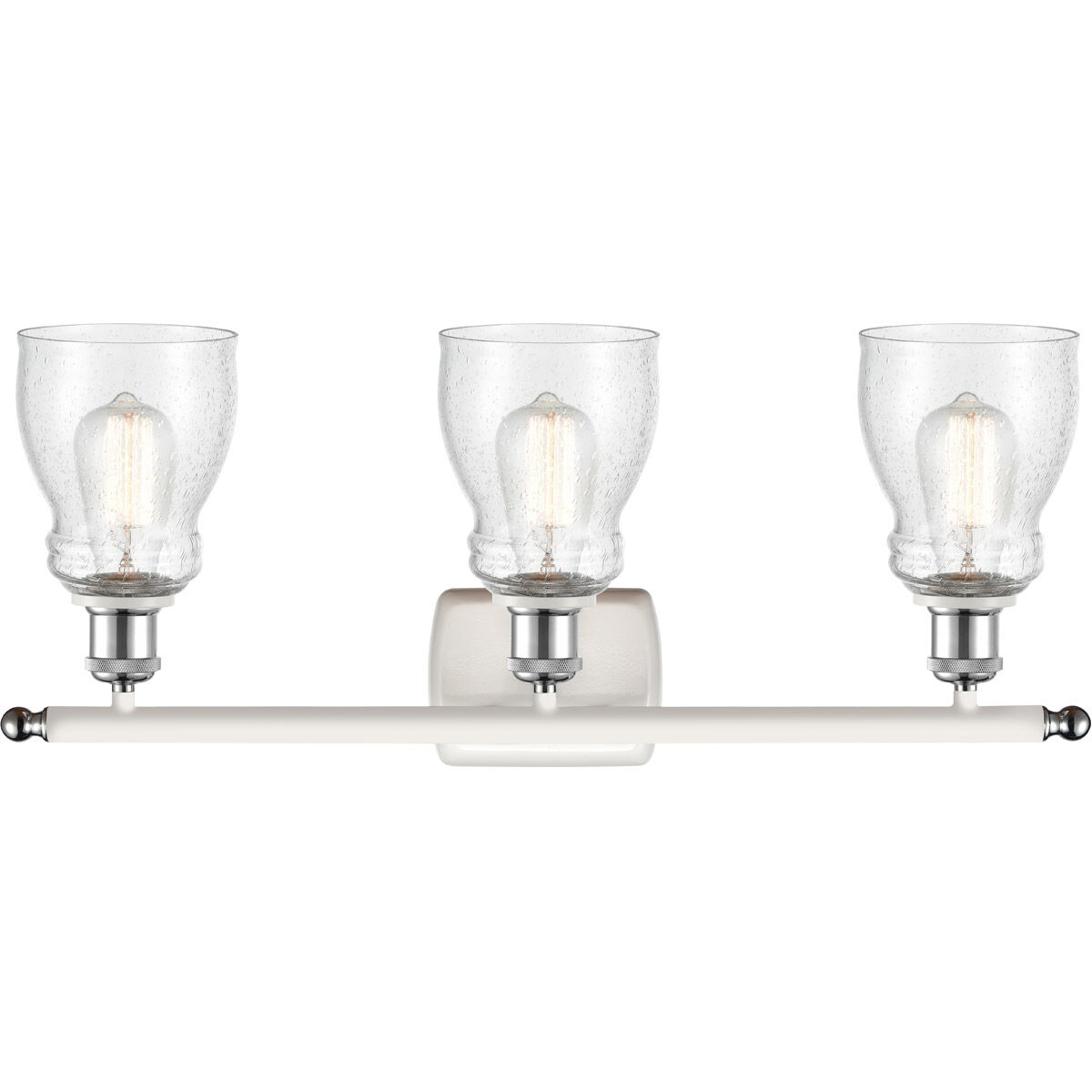 Ballston Ellery LED 26 inch White and Polished Chrome Bath Vanity Light Wall Light in Seedy Glass, Ballston