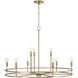 Fuller 9 Light 34.75 inch Aged Brass Chandelier Ceiling Light