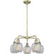 Belfast 5 Light 24 inch Antique Brass and Clear Crackle Chandelier Ceiling Light