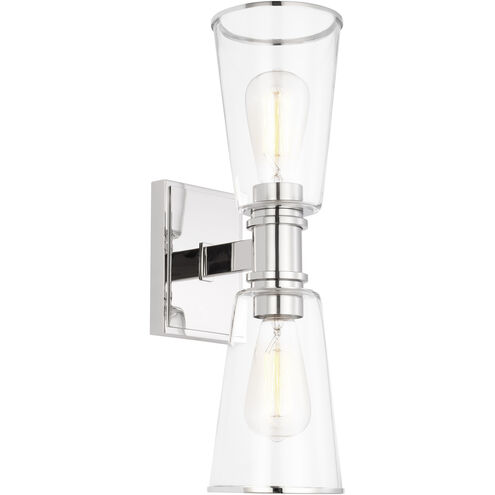 C&M by Chapman & Myers Alessa 2 Light 5 inch Polished Nickel Bath Vanity Wall Sconce Wall Light