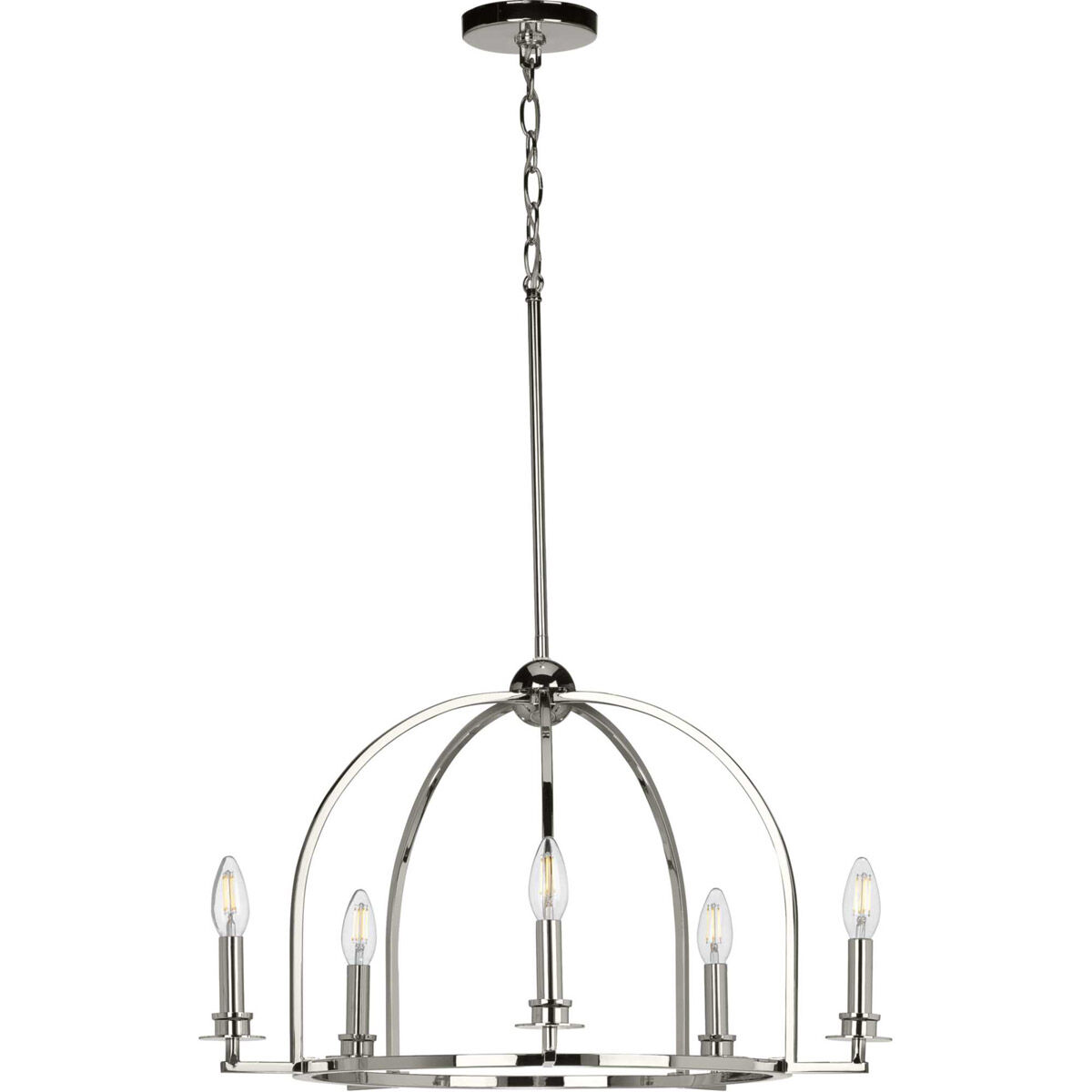 Seneca 5 Light 25.5 inch Polished Nickel Chandelier Ceiling Light