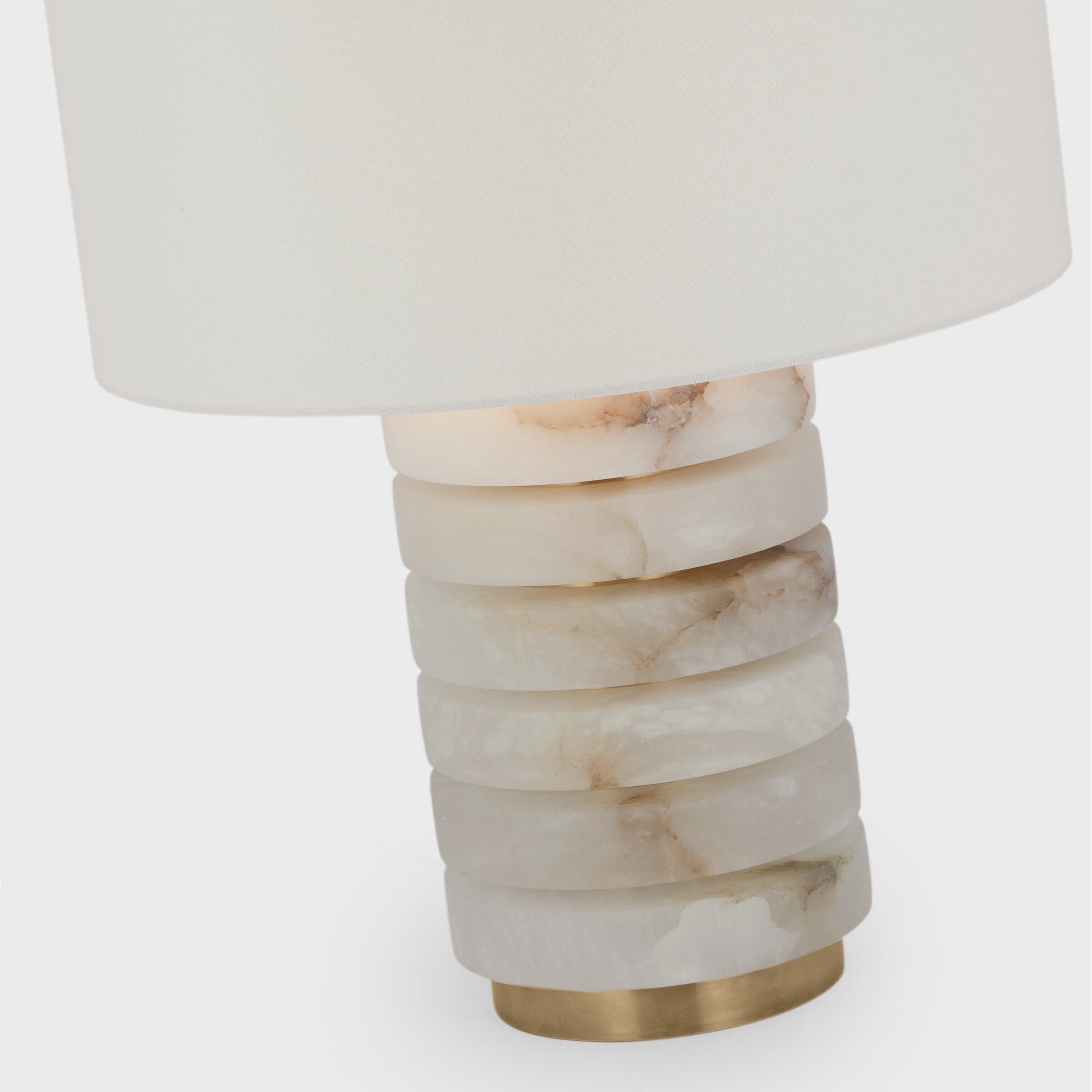 Windsor Smith Diski 23.5 inch 15.00 watt Alabaster and Hand-Rubbed Antique Brass Table Lamp Portable Light, Medium