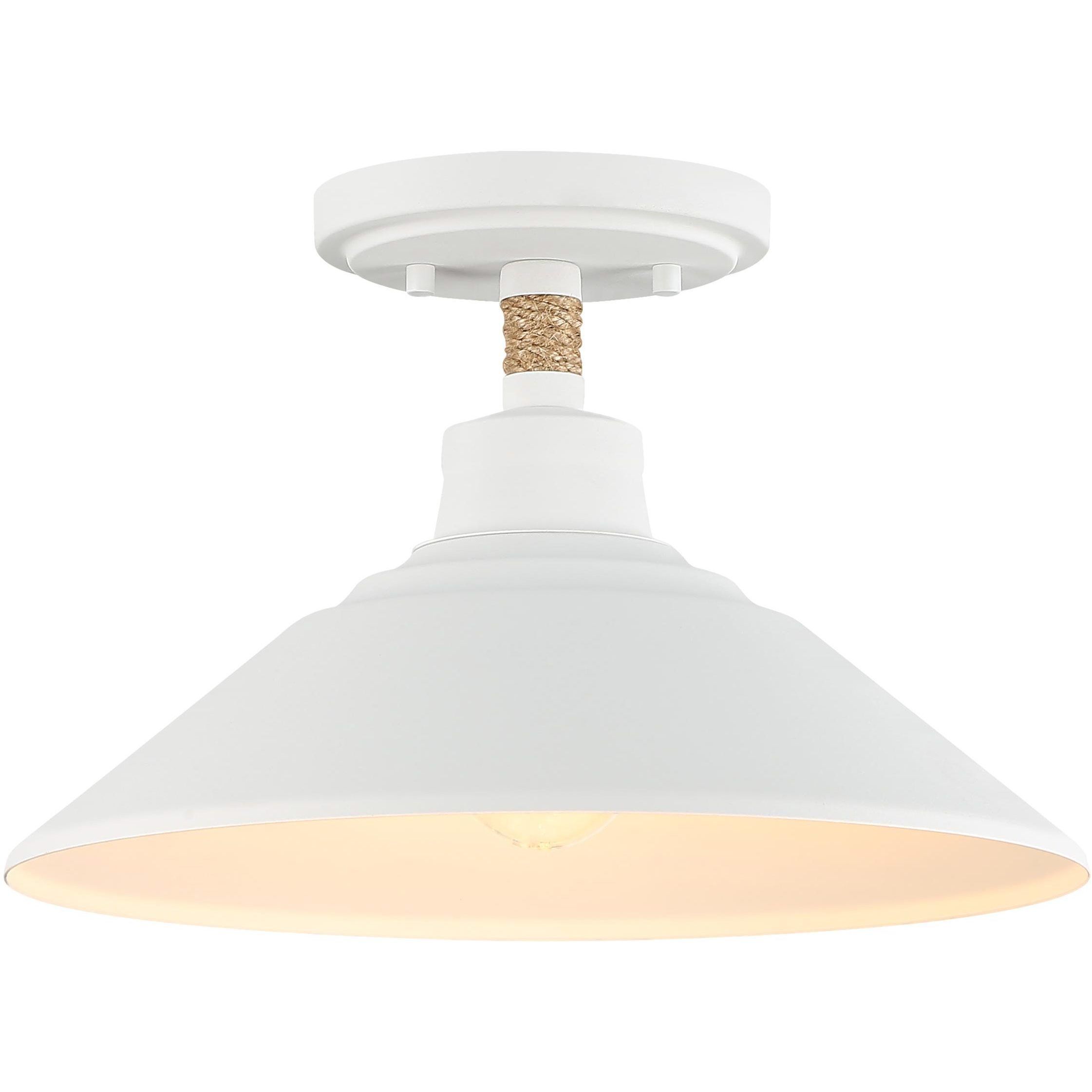 Journey 1 Light 12 inch Natural White Semi-Flush Mount Ceiling Light
